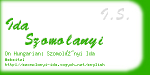 ida szomolanyi business card